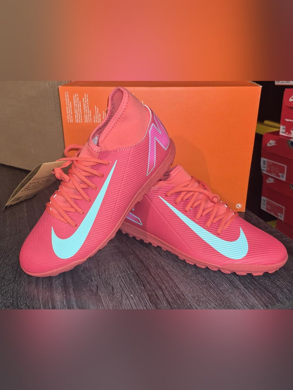 Nike men's Pink Turf Soccer Shoes